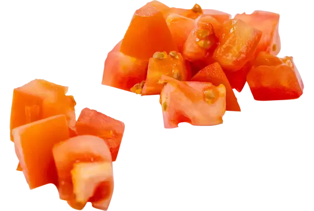 Vleestomaten brunoise 20mm bak 1kg kist 6 stuks